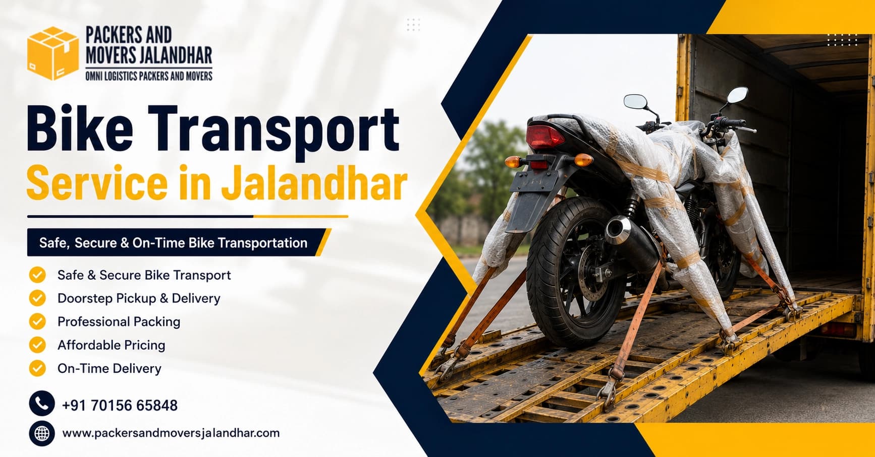 Top bike Shifting Company In Jalandhar | Reliable Packers Movers