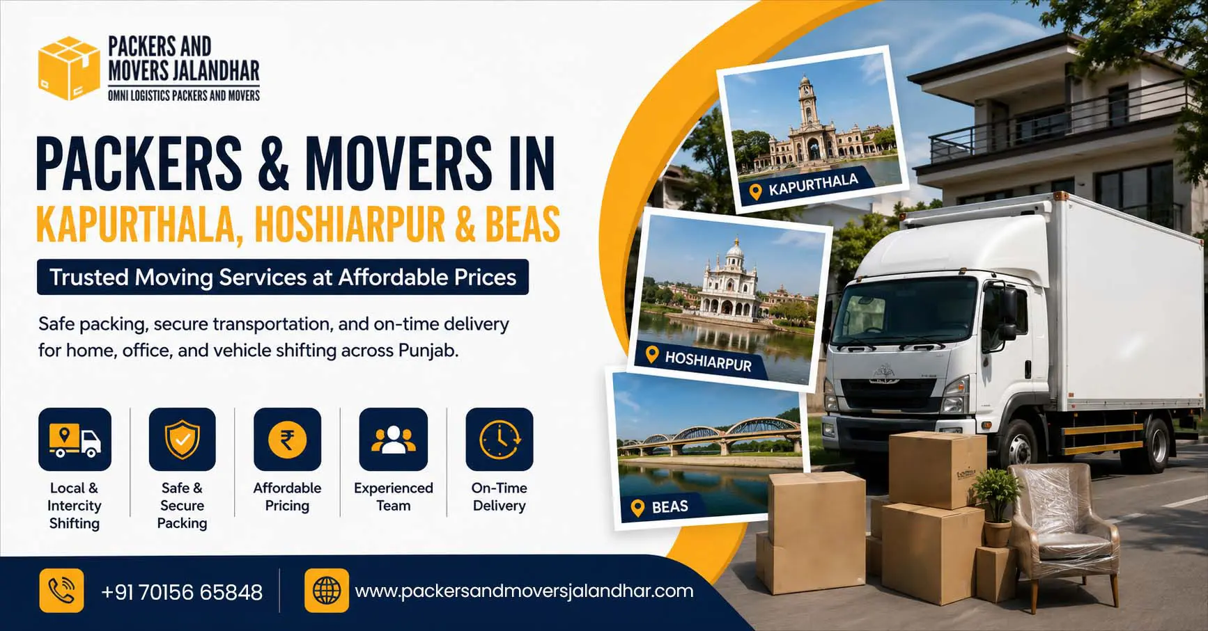 Packers and Movers Services in Kapurthala, Hoshiarpur & Beas – Complete Relocation Support